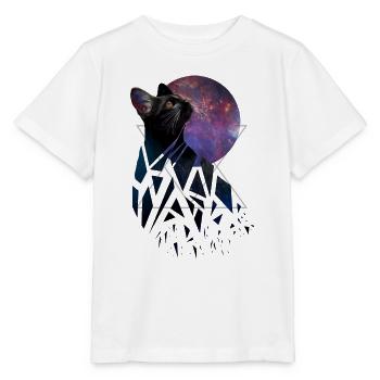 Space Cat - Space Animals Serie - Stanley/Stella Kinder T-Shirt MINI CREATOR  - Weiß - Vorne - Maike (125cm)