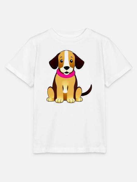 Brauner süßer Hund, sitzend - Stanley/Stella Kinder T-Shirt MINI CREATOR  - Weiß
