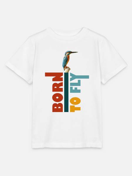 Zum Fliegen geboren, Eisvogel - Stanley/Stella Kinder T-Shirt MINI CREATOR - Weiß