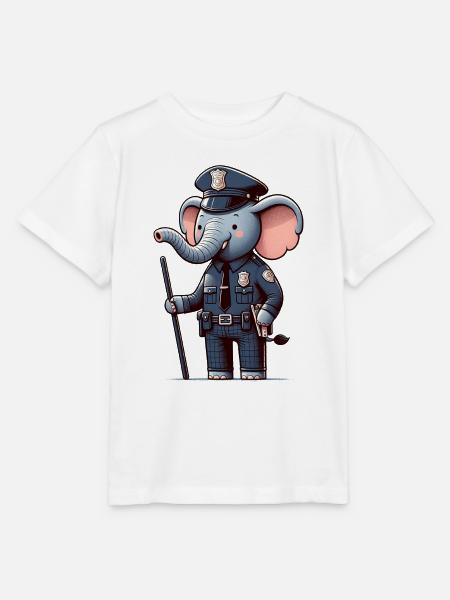 Cute Elephant Police Officer - Stanley/Stella Kinder T-Shirt MINI CREATOR  - Weiß