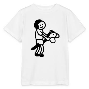 cheval de bataille de l'enfance - Line - T-shirt bio MINI CREATOR Stanley/Stella Enfant - blanc - Devant - Maike (125cm)