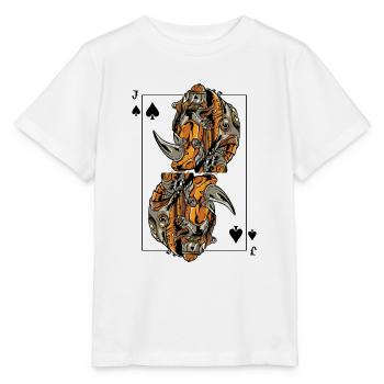 Rhino Steampunk Card Game Spades Jack Poker - Stanley/Stella MINI CREATOR Kids’ T-Shirt - white - Front - Maike (125cm)