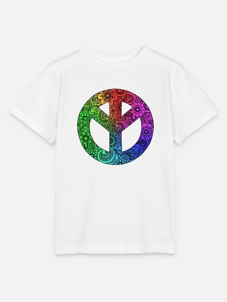 Frieden - buntes Friedenssymbol - Stanley/Stella Kinder T-Shirt MINI CREATOR  - Weiß