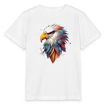 Aigle Coloré Mauvais Œil, Séreux - T-shirt bio MINI CREATOR Stanley/Stella Enfant - blanc - Devant - Maike (125cm)