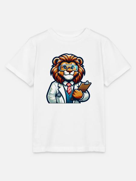 Cute Lion Scientist - Stanley/Stella Kinder T-Shirt MINI CREATOR  - Weiß