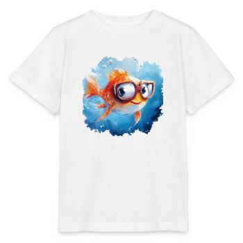 Drôle de poisson avec une mauvaise vue - T-shirt bio MINI CREATOR Stanley/Stella Enfant - blanc - Devant - Maike (125cm)