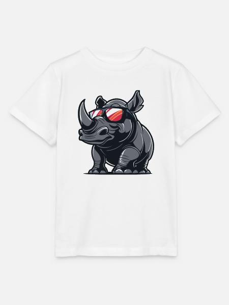 Nashorn Tier - Stanley/Stella Kinder T-Shirt MINI CREATOR  - Weiß