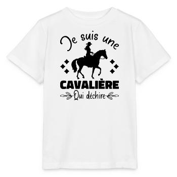 A Rider Riding Horse Tearing Gift - Stanley/Stella MINI CREATOR Kids’ T-Shirt - white - Front - Maike (125cm)