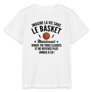 imagine la vie sans le basket / humour basket - T-shirt bio MINI CREATOR Stanley/Stella Enfant - blanc - Devant - Maike (125cm)