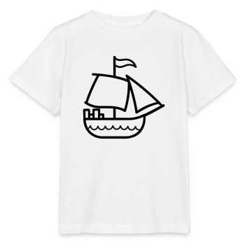 Bateau pirate - T-shirt bio MINI CREATOR Stanley/Stella Enfant - blanc - Devant - Maike (125cm)