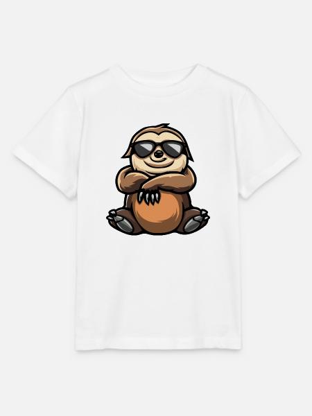 Faultier Tier - Stanley/Stella Kinder T-Shirt MINI CREATOR  - Weiß