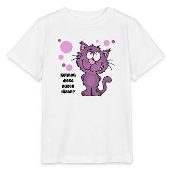Can these eyes lie? - Stanley/Stella MINI CREATOR Kids’ T-Shirt - white - Front - Maike (125cm)
