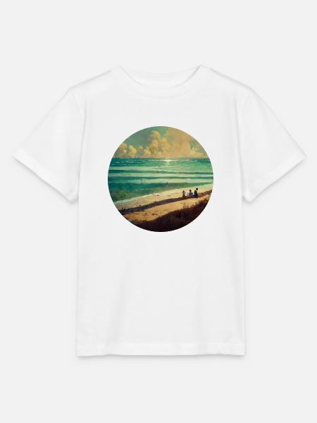 Family beach lighthouse - Stanley/Stella Kinder T-Shirt MINI CREATOR  - Weiß