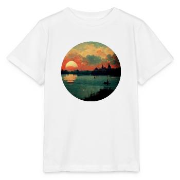 Vintage sunset City Painting - Stanley/Stella MINI CREATOR Kids’ T-Shirt - white - Front - Maike (125cm)