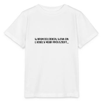 Warum beleidigen wenn ein lächeln mehr provoziert - Stanley/Stella Kinder T-Shirt MINI CREATOR  - Weiß - Vorne - Maike (125cm)