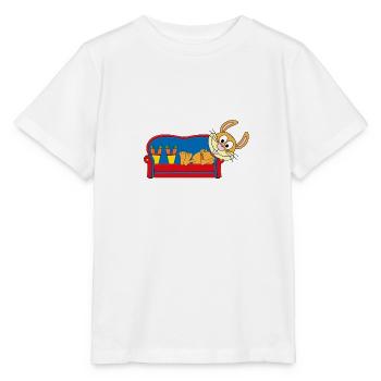 HASE - KANINCHEN - SOFA - MÖHREN - CHILLEN - Stanley/Stella Kinder T-Shirt MINI CREATOR  - Weiß - Vorne - Maike (125cm)