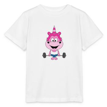EINHORN - FITNESS - BODYBUILDING - GEWICHTHEBER - Stanley/Stella Kinder T-Shirt MINI CREATOR  - Weiß - Vorne - Maike (125cm)