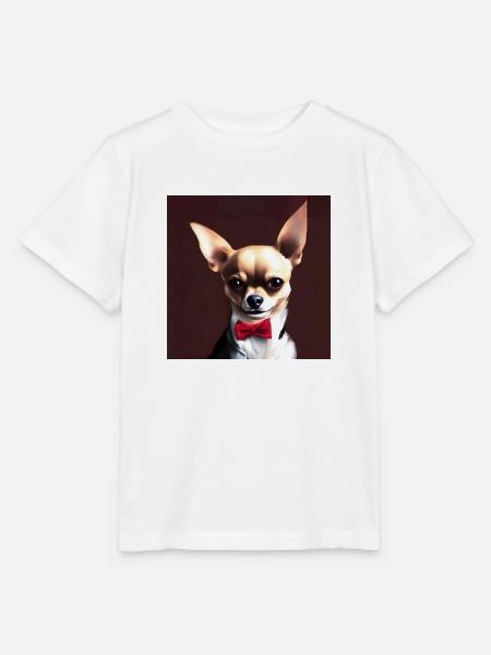 Chihuahua mit Querbinder - Stanley/Stella Kinder T-Shirt MINI CREATOR - Weiß