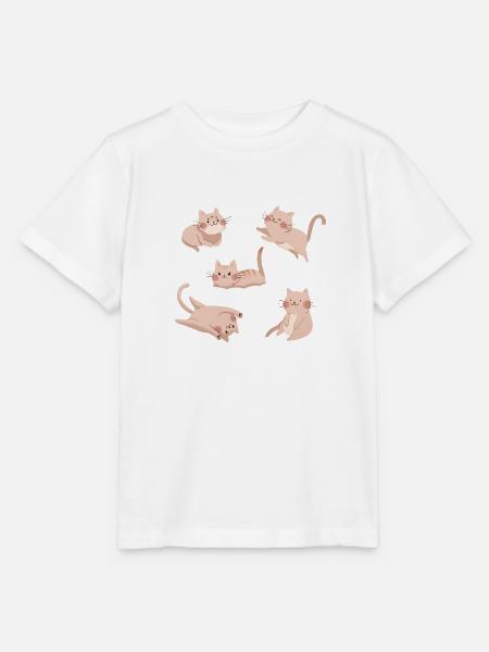 Weiße Katzen-Crew - Stanley/Stella Kinder T-Shirt MINI CREATOR  - Weiß