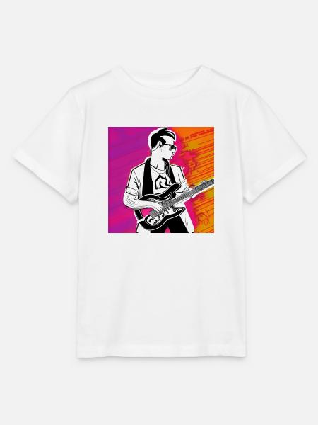 Gitarrist Pop Art - Stanley/Stella Kinder T-Shirt MINI CREATOR  - Weiß
