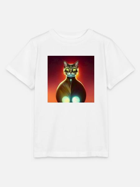 Die Universums Katze - Stanley/Stella Kinder T-Shirt MINI CREATOR - Weiß