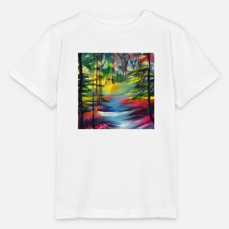 Aquarell Fluss im Wald - Stanley/Stella Kinder T-Shirt MINI CREATOR  - Weiß