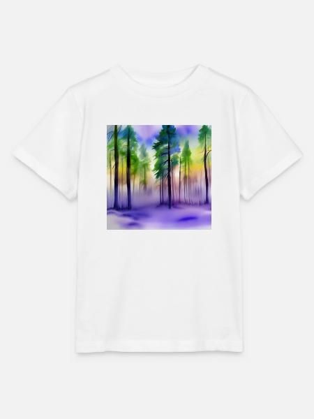 Abend im Aquarellwald - Stanley/Stella Kinder T-Shirt MINI CREATOR  - Weiß