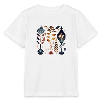 Magical herbarium with plants, leaves, fillets - Stanley/Stella MINI CREATOR Kids’ T-Shirt - white - Front - Maike (125cm)