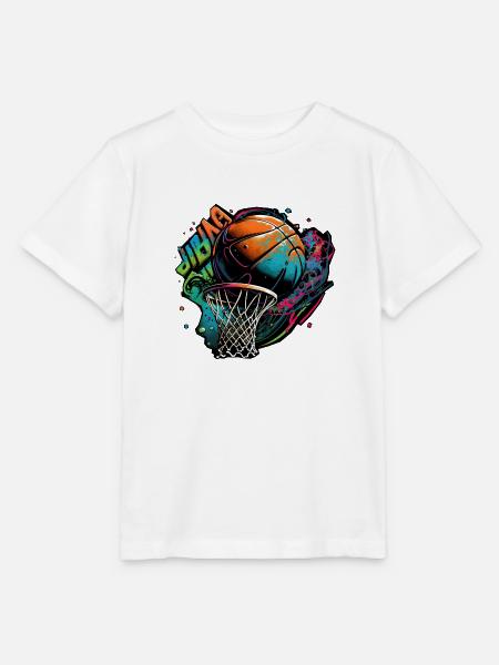 Colorful Basketball Graffiti - Stanley/Stella MINI CREATOR Kids’ T-Shirt - white