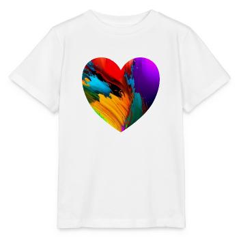 Cœur aux couleurs vives - T-shirt bio MINI CREATOR Stanley/Stella Enfant - blanc - Devant - Maike (125cm)