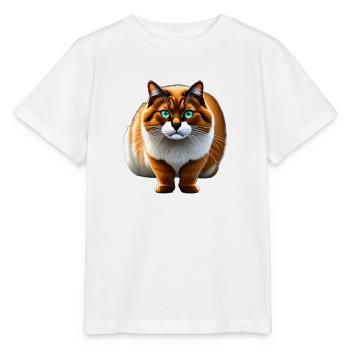 Chat poilu aux yeux profonds - T-shirt bio MINI CREATOR Stanley/Stella Enfant - blanc - Devant - Maike (125cm)