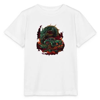 Drachen Auto - Stanley/Stella Kinder T-Shirt MINI CREATOR  - Weiß - Vorne - Maike (125cm)