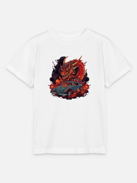 Drachen Auto - Stanley/Stella Kinder T-Shirt MINI CREATOR  - Weiß