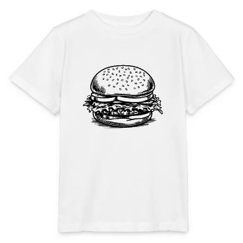 Hamburger Burger Fastfood Grillen Cheeseburger - Stanley/Stella Kinder T-Shirt MINI CREATOR  - Weiß - Vorne - Maike (125cm)