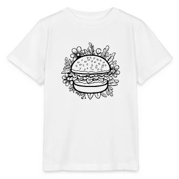 Hamburger Burger Fastfood Grillen Cheeseburger - Stanley/Stella Kinder T-Shirt MINI CREATOR  - Weiß - Vorne - Maike (125cm)