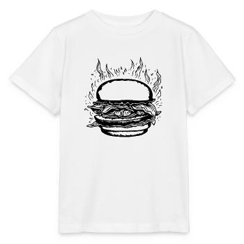 Hamburger Burger Fastfood Grillen Cheeseburger - Stanley/Stella Kinder T-Shirt MINI CREATOR  - Weiß - Vorne - Maike (125cm)