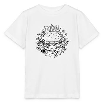 Hamburger Burger Fastfood Grillen Cheeseburger - Stanley/Stella Kinder T-Shirt MINI CREATOR  - Weiß - Vorne - Maike (125cm)