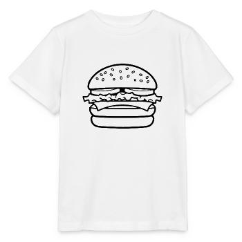 Hamburger Burger Fastfood Grillen Cheeseburger - Stanley/Stella Kinder T-Shirt MINI CREATOR  - Weiß - Vorne - Maike (125cm)