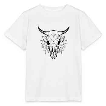 Cow Skull Boho - Stanley/Stella MINI CREATOR Kids’ T-Shirt - white - Front - Maike (125cm)