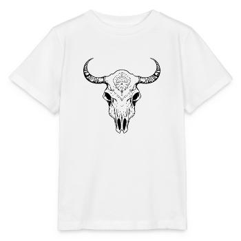Cow Skull Boho - Stanley/Stella MINI CREATOR Kids’ T-Shirt - white - Front - Maike (125cm)