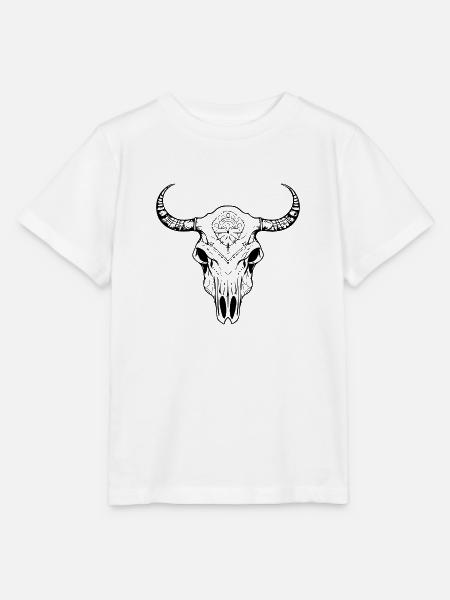 Kuh Schädel Boho - Stanley/Stella Kinder T-Shirt MINI CREATOR  - Weiß