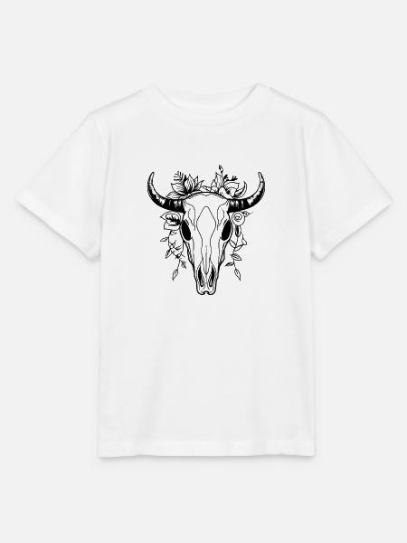 Kuh Schädel Boho - Stanley/Stella Kinder T-Shirt MINI CREATOR  - Weiß