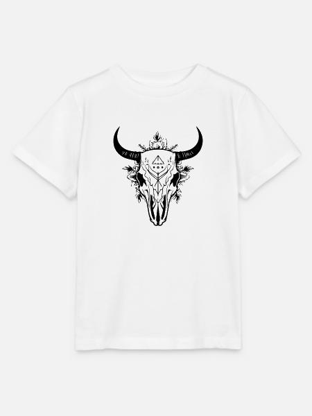 Kuh Schädel Boho - Stanley/Stella Kinder T-Shirt MINI CREATOR  - Weiß