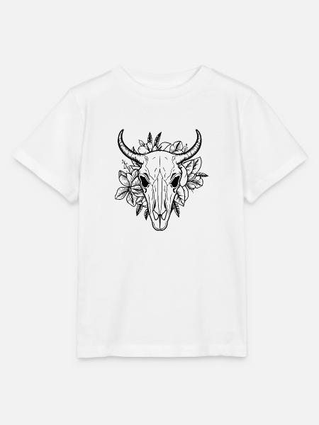 Kuh Schädel Boho - Stanley/Stella Kinder T-Shirt MINI CREATOR - Weiß