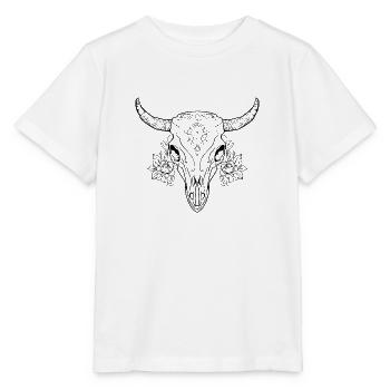 Cow Skull Boho - Stanley/Stella MINI CREATOR Kids’ T-Shirt - white - Front - Maike (125cm)