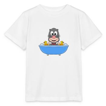 MAULWURF - BADEN - BADEWANNE - TIER - TIERISCH - Stanley/Stella Kinder T-Shirt MINI CREATOR  - Weiß - Vorne - Maike (125cm)