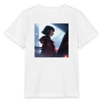 Serene Enigma: Captivating Anime-Style Portrait - Stanley/Stella MINI CREATOR Kids’ T-Shirt - white - Front - Maike (125cm)