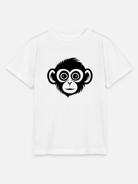 Affe Affen Affengesicht Dschungel - Stanley/Stella Kinder T-Shirt MINI CREATOR - Weiß