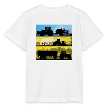 Tractor Stripes 2 I Tractor Kids Funny Design - Stanley/Stella MINI CREATOR Kids’ T-Shirt - white - Front - Maike (125cm)