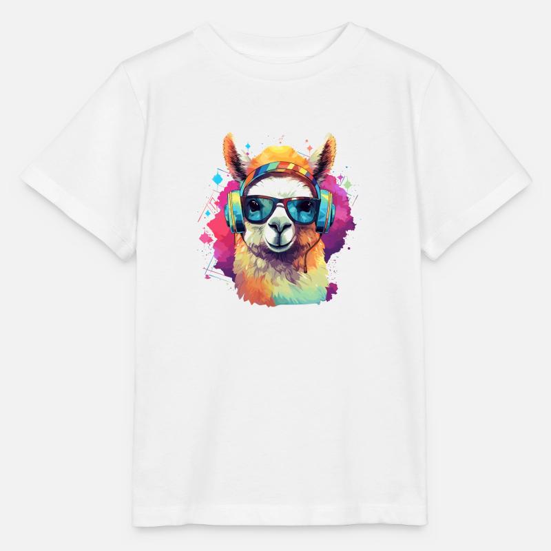 Happy Alpaka Rainbow-Art - Stanley/Stella Kinder T-Shirt MINI CREATOR  - Weiß